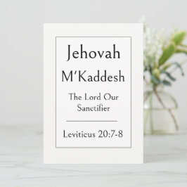 Convites Jehovah M'Kaddesh, Nome de Deus, Encorajador