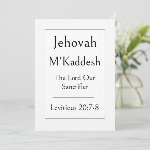 Convites Jehovah M'Kaddesh, Nome de Deus, Encorajador 