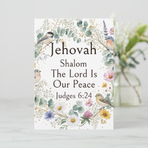 Convites Jehovah Shalom, Flores Silvestres Pássaros Arte de