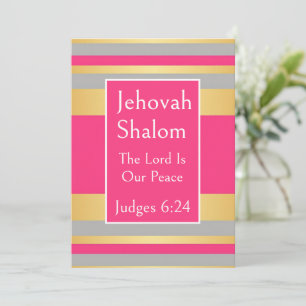 Convites Jehovah Shalom, Listras Rosa Quente Cinza Dourado