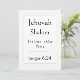 Convites Jehovah Shalom, Nome de Deus, Escritura Encorajado