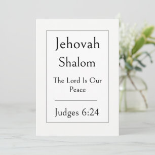 Convites Jehovah Shalom, Nome de Deus, Escritura Encorajado