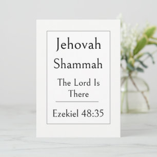 Convites Jehovah Shammah, Nome de Deus, Bíblia Encorajadora