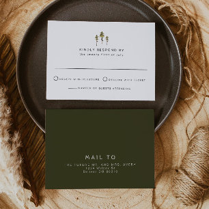 Convites Jenna - Placa RSVP de Árvore de Pinheira de Aquar