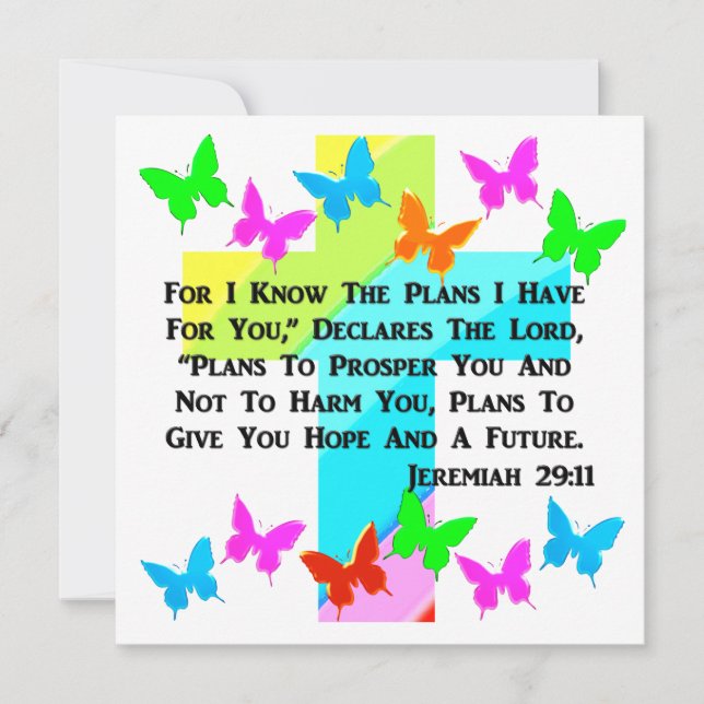 CONVITES JEREMIAH INSPIRATIVO 29:11 CRISTÃO (Frente)