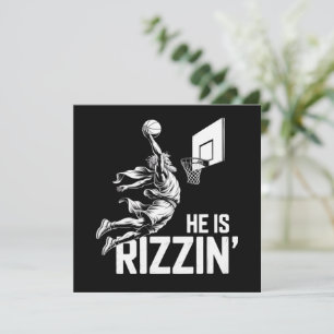 Convites Jesus Basquete Ele Está Rizzin' Engraçado Cristão 