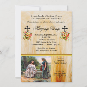 Convites Jesus no Chá de fraldas cristão