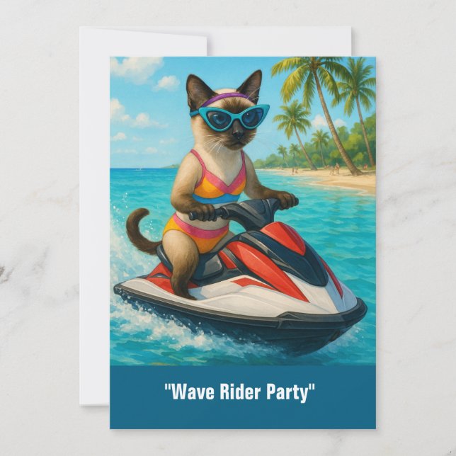 Convites Jet Ski no mar para desportos aquáticos e amantes  (Frente)