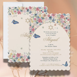 Convites JewBaby Naming Floral Flower Girl
