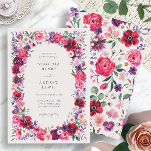 Convites Jewel Tone Floral Wedding