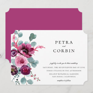 Convites Jewel Tone Garden Floral Casamento