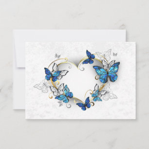 Convites Jewelry Heart with Butterflies Morpho