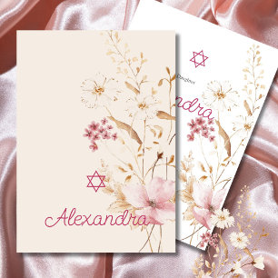 Convites JewGirl Baby Naming Wildflower Star De David