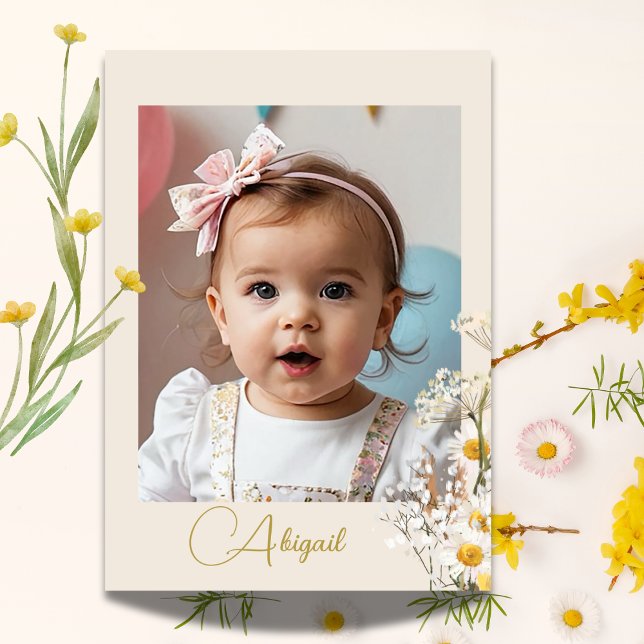 Convites Jewish Baby Naming Photo Watercolor (Criador carregado)