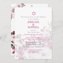 Jewish Twin Girls Floral Naming Ceremony Hebraico