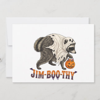 Convites Jim Boo Thy Guaxinim Fantasma Divertido Halloween