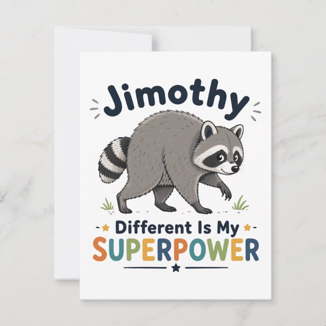 Convites Jimothy diferente é meu superpoder (Frente)