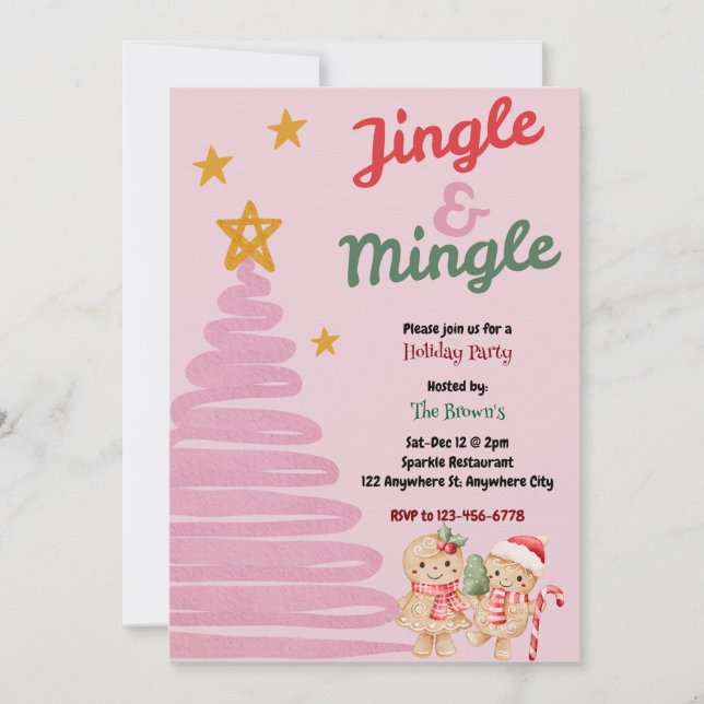 Convites Jingle And Mingle Christmas Party Invitation (Frente)