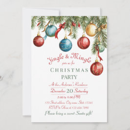 Convites Jingle and Mingle Christmas Party Invitation