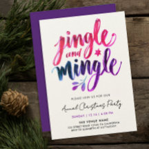 Jingle And Mingle Moderno Roxo Rosa Script