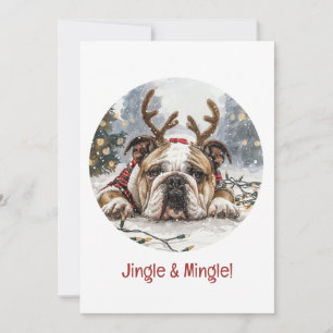 Convites Jingle E Mingle Christmas Buldogue