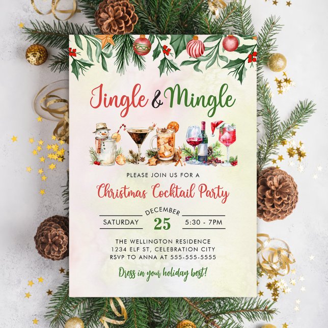 Convites Jingle E Mingle Christmas Cocktail Party (Criador carregado)