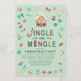 Convites Jingle e Mingle Christmas Gingerbird Party