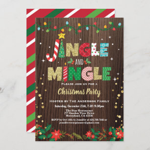 Convites Jingle e Mingle Christmas Party russa gold