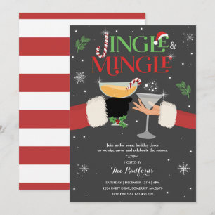 Convites Jingle E Mingle Convidam Feriado Partido Cocktail