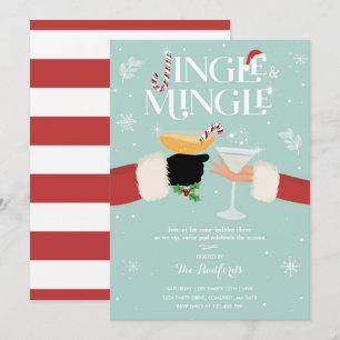 Convites Jingle E Mingle Convidam Feriado Partido Cocktail