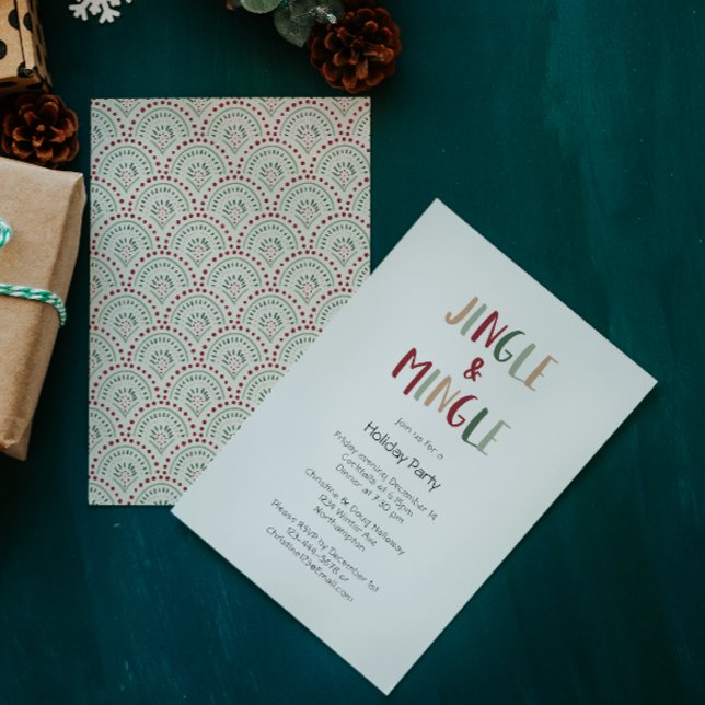 Convites Jingle e Mingle de Natal Festivo Colorida (Criador carregado)