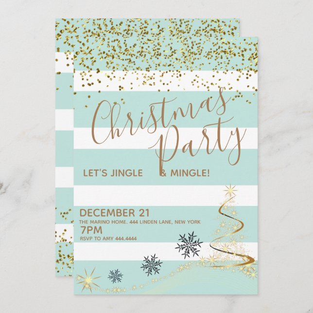 Convites Jingle e Mingle do Partido de Natal (Frente/Verso)