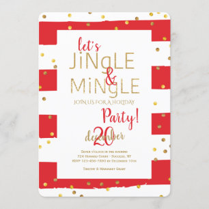 Convites Jingle e Mingle Dourada Confetti