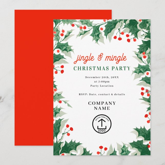 Convites Jingle e Mingle Festa de Natal de Negócios de Fim  (Frente/Verso)