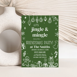 Convites Jingle e Mingle, Festa de Natal Desenhada
