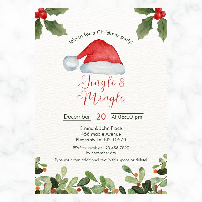 Convites Jingle e Mingle Watercolor Party (Criador carregado)