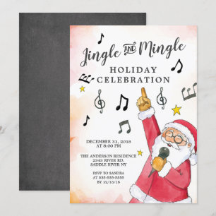 Convites Jingle Mingle Singing Papais noeis Feriado