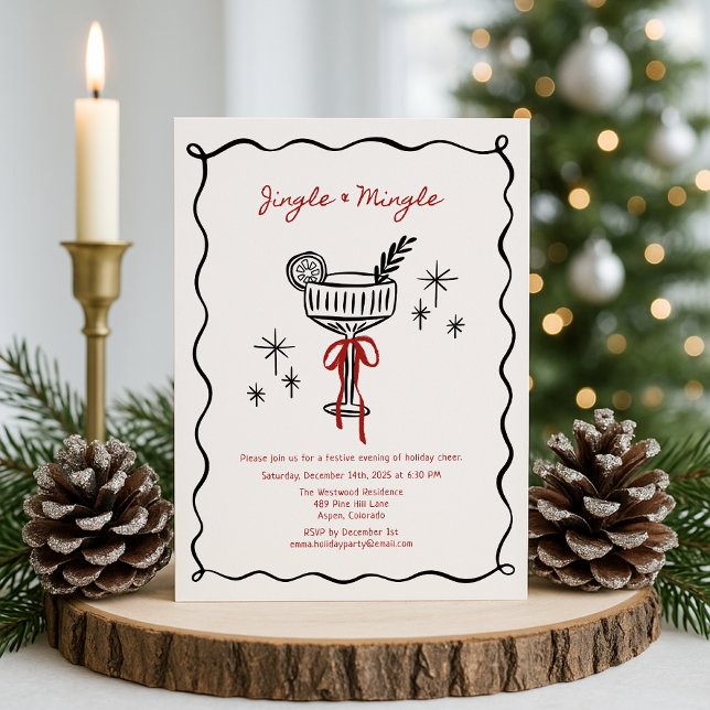 Convites Jingle & Mingle – Uma Festa de Coquetéis de Natal  (Criador carregado)