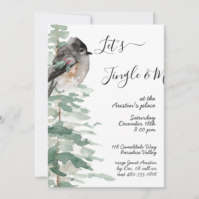 Convites Jingle Mingle Woodland Tree & Bird Party (Frente)