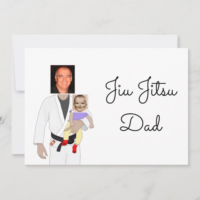 Convites Jiu Jitsu Dad Custom Photos and Handwritten Text (Frente)