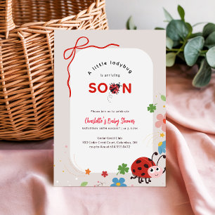 Convites Joaninha Floral Baby Shower