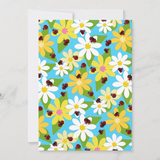 Convites Joaninha Vermelha Besouro Inseto Amante Corações P (Frente)