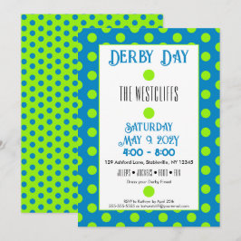 Convites Jockey Silk Dots Green and Blue Derby