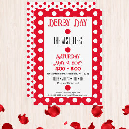 Convites Jockey Silk Dots Red and White Derby
