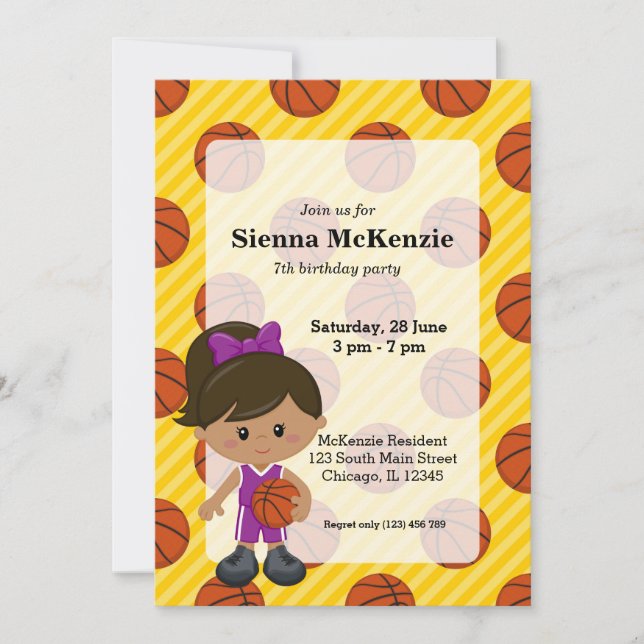 Convites Jogador de basquete (Frente)