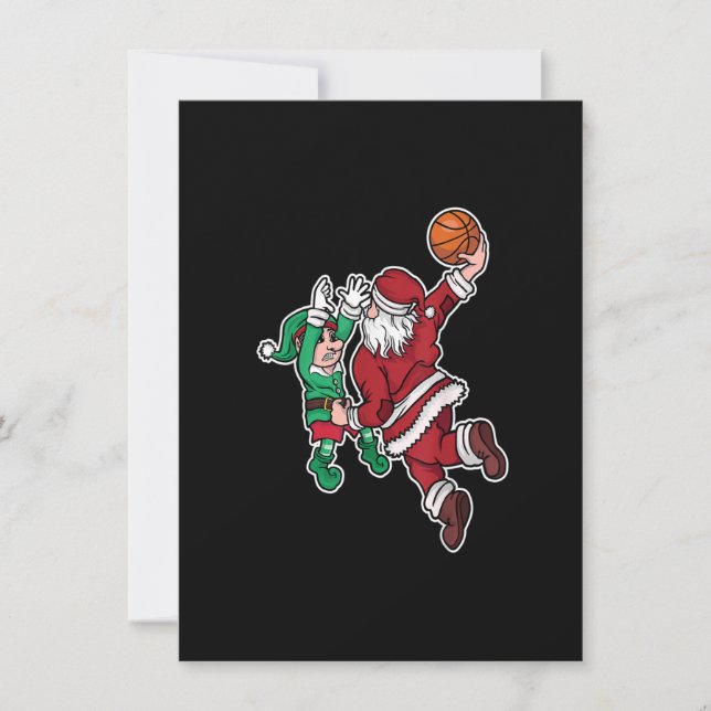 Convites Jogador de basquete de Natal engraçado Papai Noel  (Frente)
