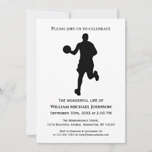Convites Jogador De Basquete, Negro E Branco, Do Memorial F