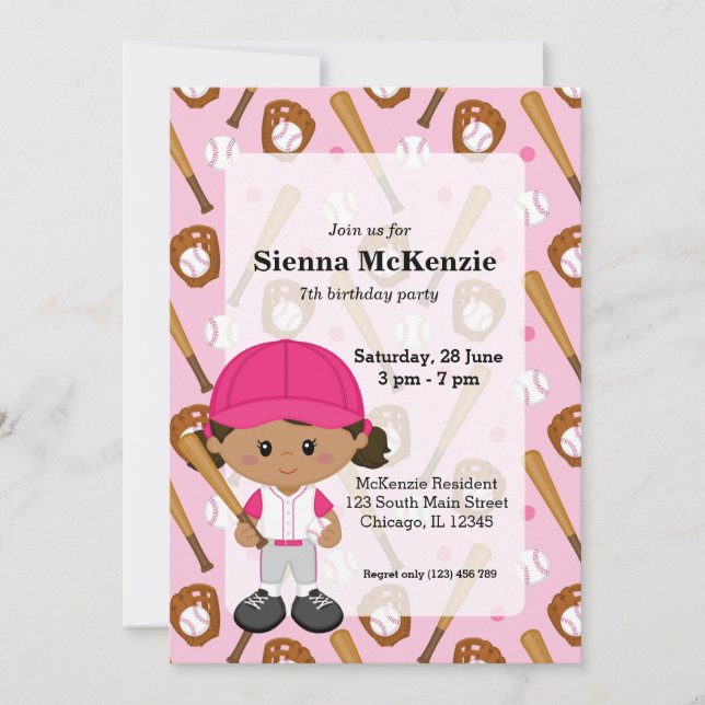 Convites Jogador de beisebol (Frente)