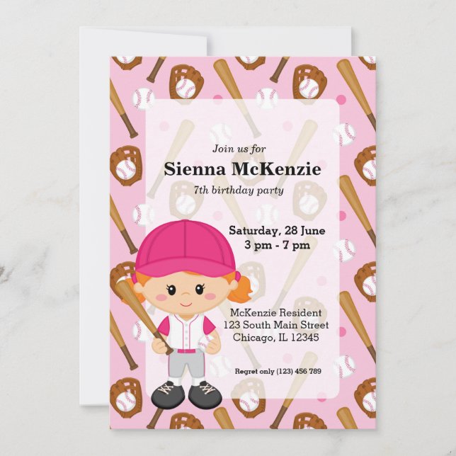 Convites Jogador de beisebol (Frente)