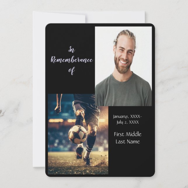 Convites Jogador de Futebol Convidado pelo Serviço Memorial (Frente)